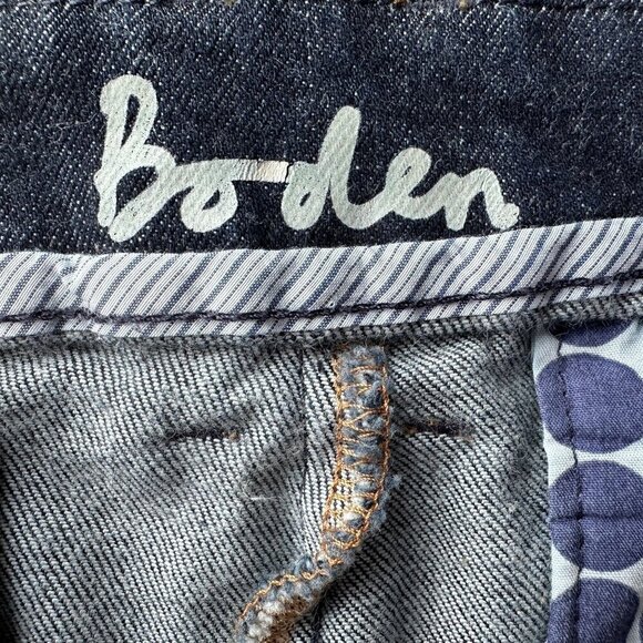 Boden Dark Denim Cuffed Wide Leg Jeans Womens 12L - Long - Picture 7 of 8